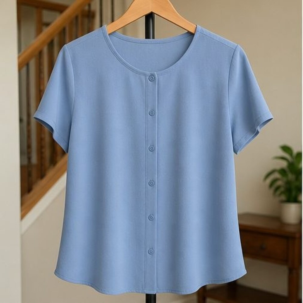 Blue Button Blouse